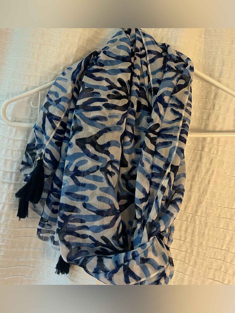 Mud Pie Blue & Navy Patterned Scarf